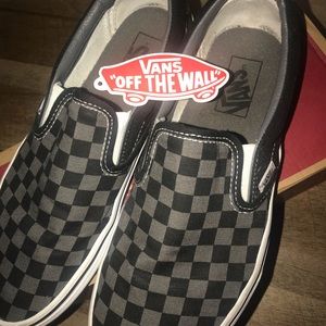 Black/Grey Checkered Vans